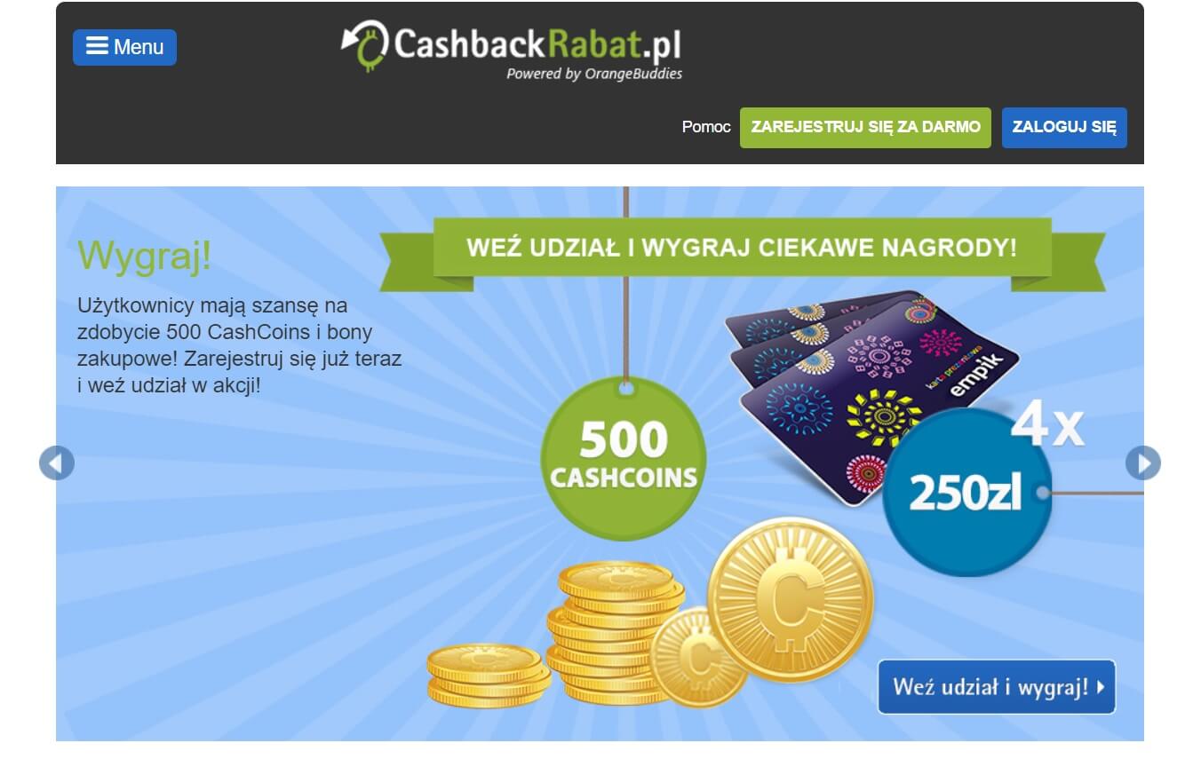 Strona WWW CashBackRabat Screen Strony WWW CashBackRabat