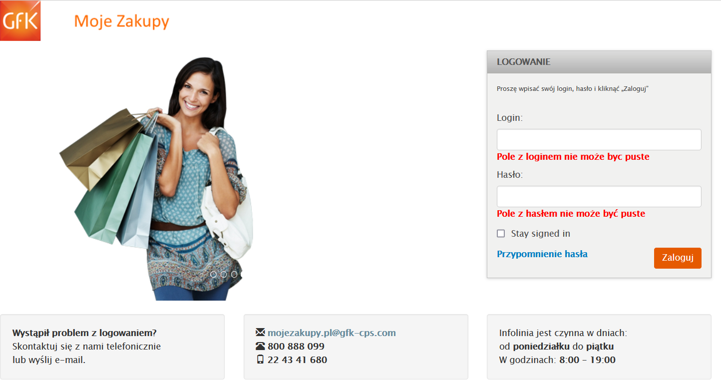 Strona WWW Moje Zakupy Panel Gospodarstw Domowych GFK Screen Strony WWW Moje Zakupy Panel Gospodarstw Domowych GFK